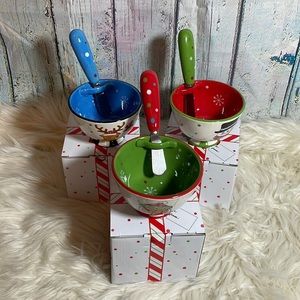 Temptations Set of 3 Holiday Bowl & Spreader Sets